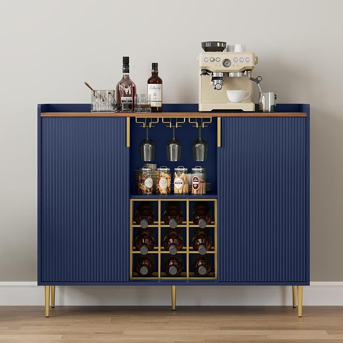 Green Fluted Wine Cabinet
