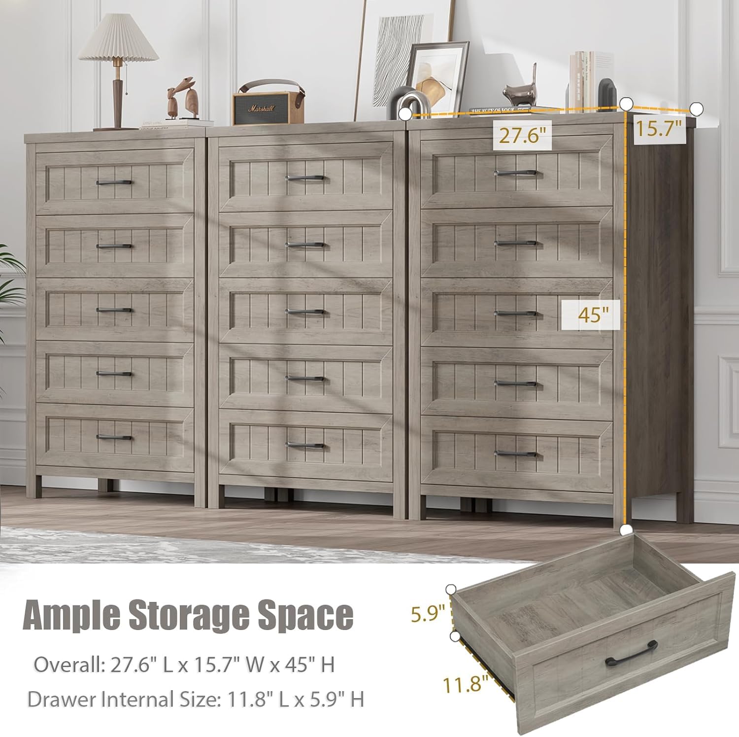 5-Drawer Farmhouse Dresser