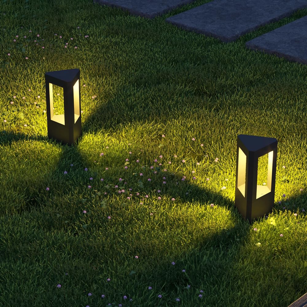 Landscape Pathway Lights Modern Black Path Light Cone LED Bollard Lighting Fixture Outdoor Sideway Lighting With Aluminum Housing Walkway Lamps Waterproof 3000k Lawn Light For Garden Yard House Park