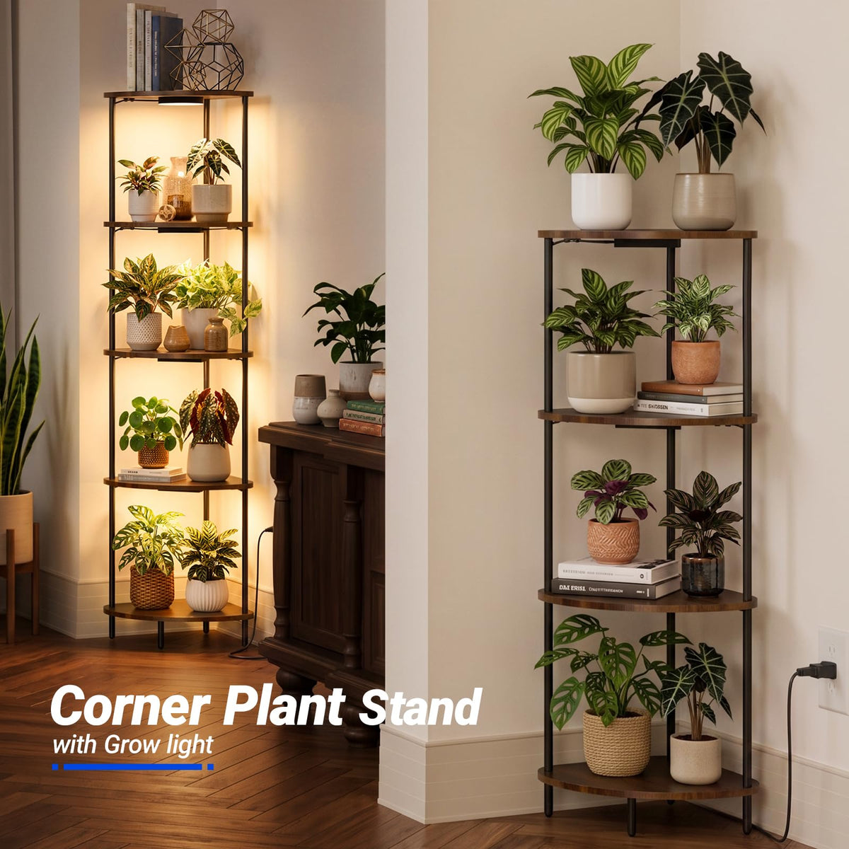 Barrina LS15 Corner Plant Stand with Grow Lights, 4-Tier, Full Spectrum