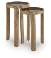 Round Mango Wood Nesting Tables