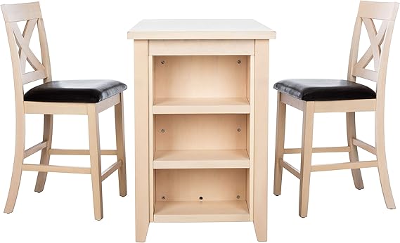 3-Piece Pub Dining Set with Storage