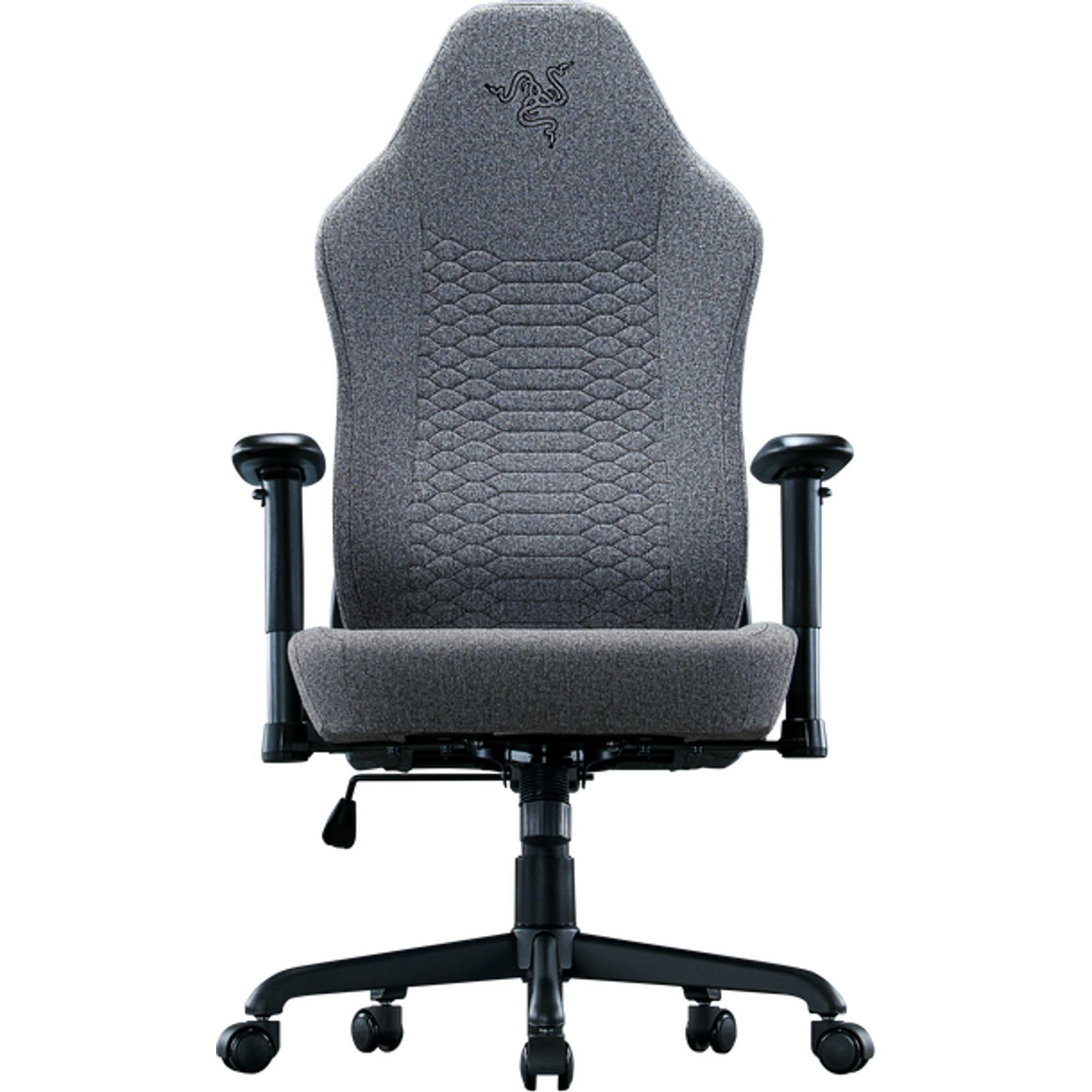 Razer Iskur V2 X Ergonomic Gaming Chair: Built-in Lumbar Support - Widened Seat - High Density Foam Cushions - Adjustable 152 Degree Recline - 2D Armrests - Plush Fabric Finish - Light Gray Edition