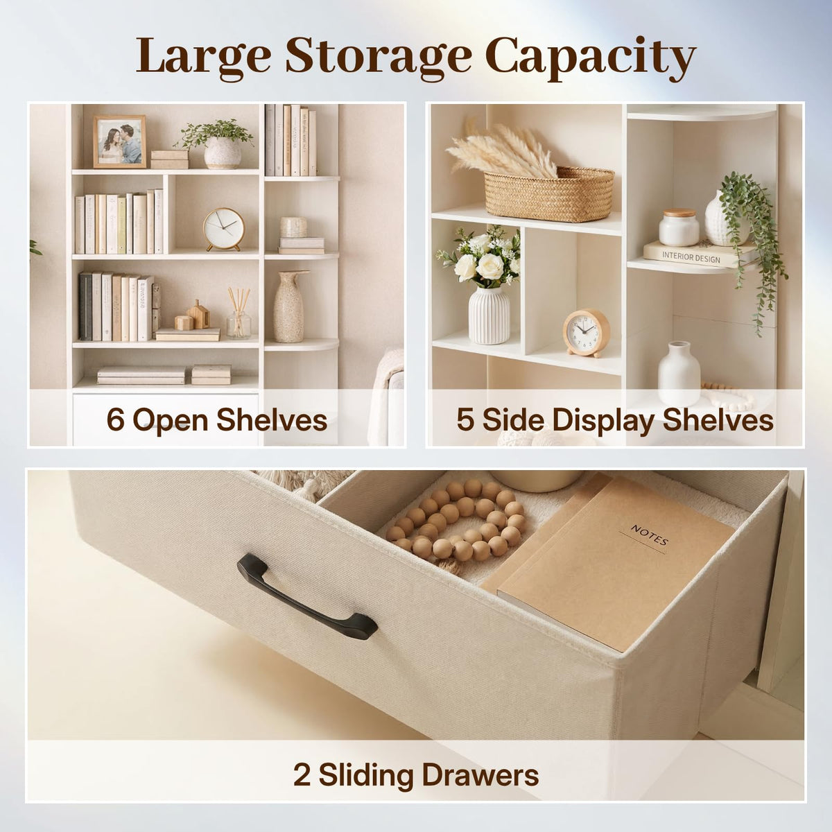 Corner Bookshelf with Drawers