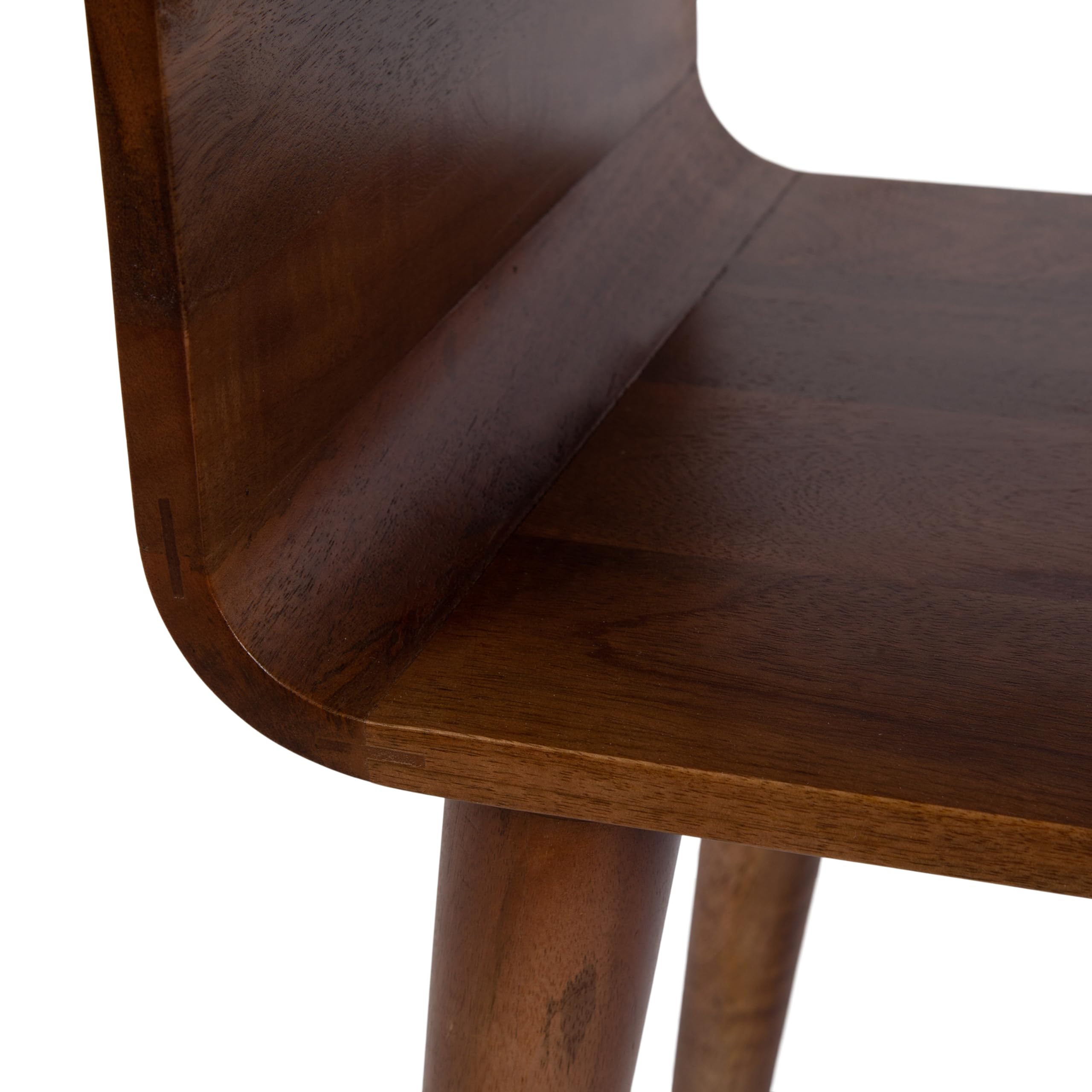 Kate and Laurel Quilby Mid-Century Living Room Side Table with Storage, 18 x 14 x 27, Walnut Brown, Wooden Bedroom Nightstand with Tapered Legs and Bedside Table Storage