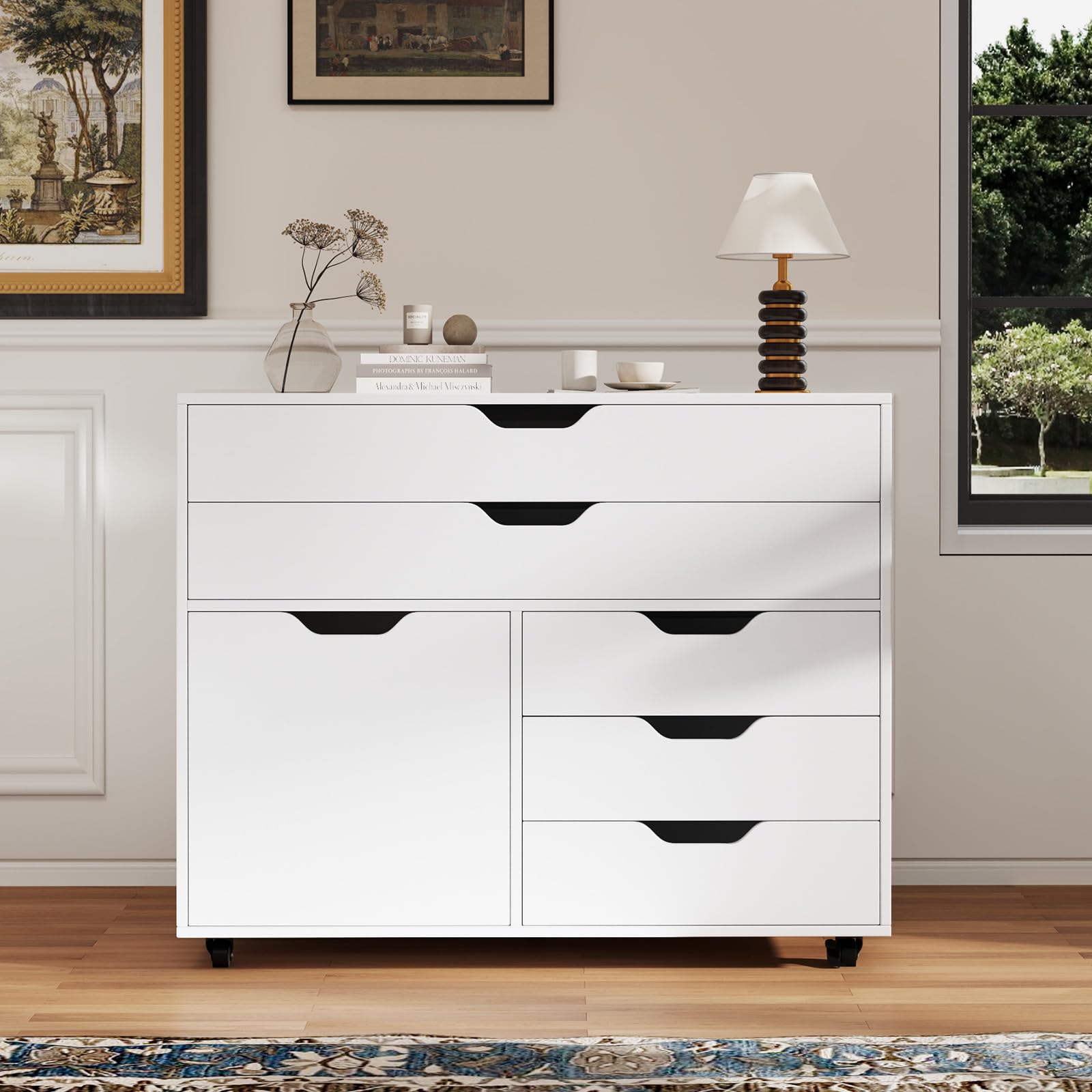Rolling 5-Drawer File Cabinet with Wheels