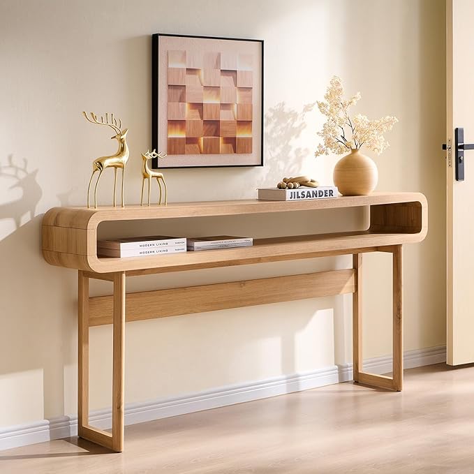 63" Console Table with Open Storage Shelf