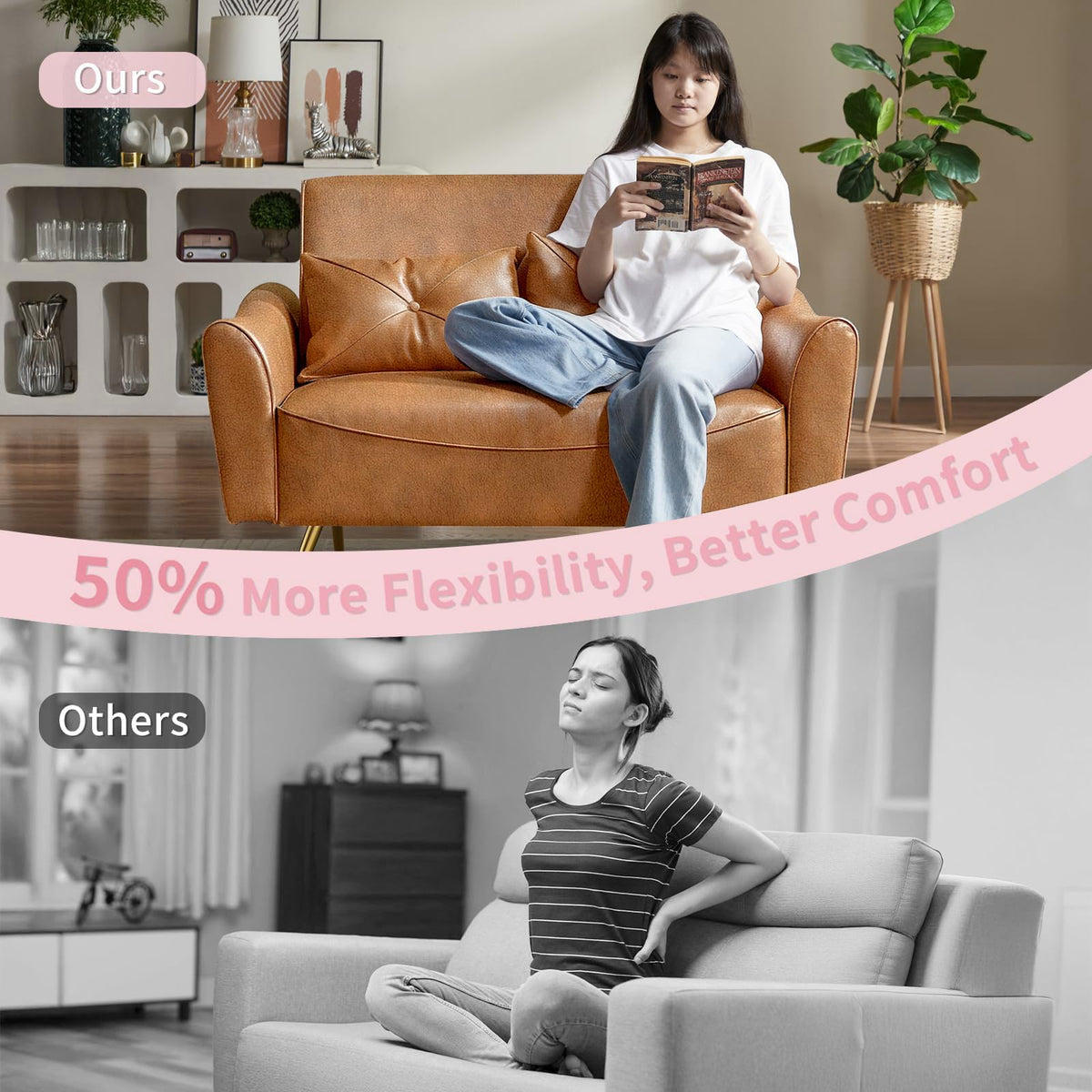 Faux Leather Loveseat