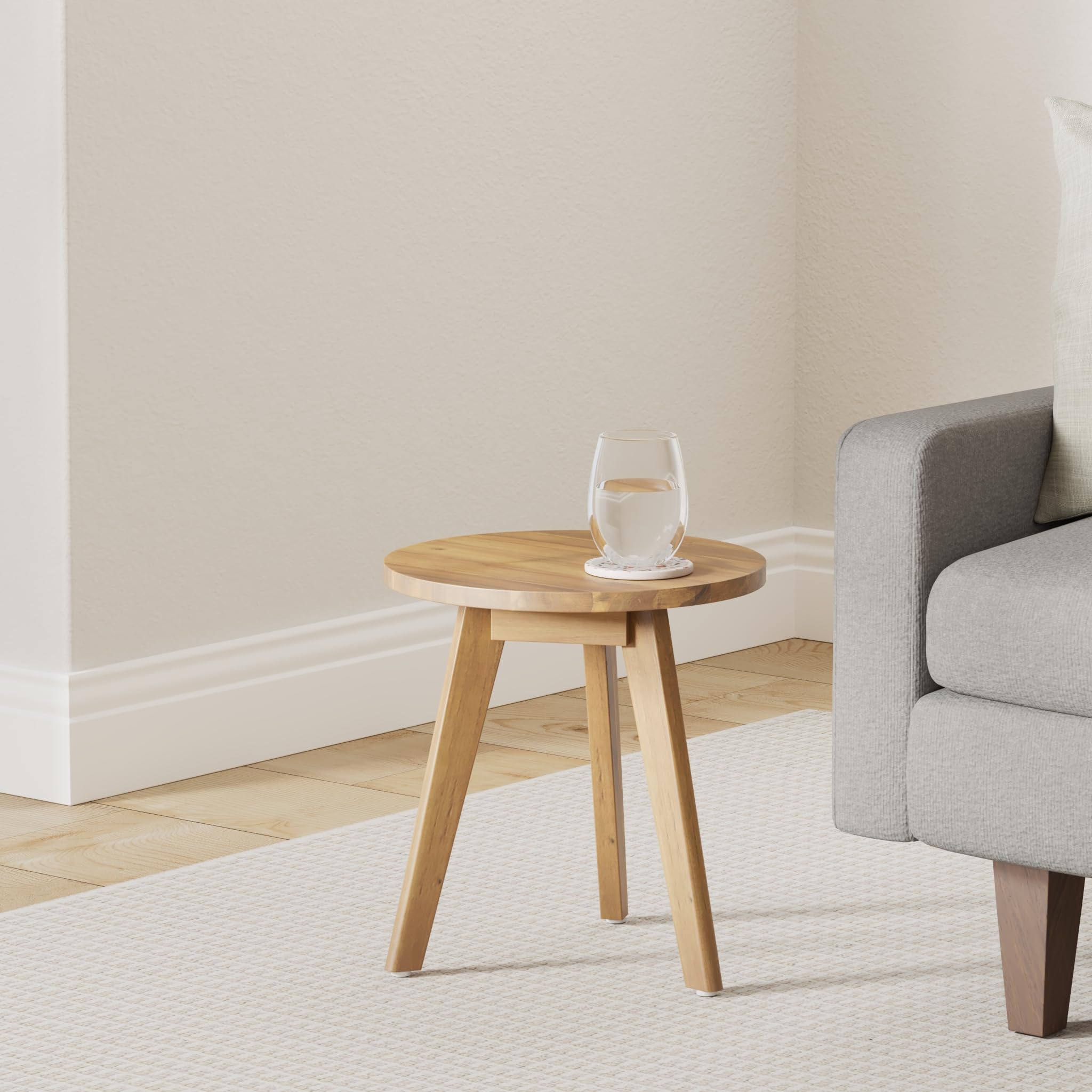 Acacia Wood Round Outdoor Side Table