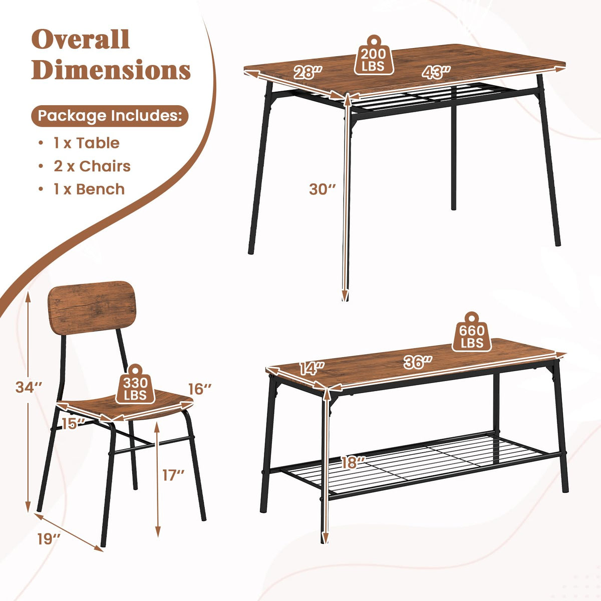 Rectangular Dining Table Set