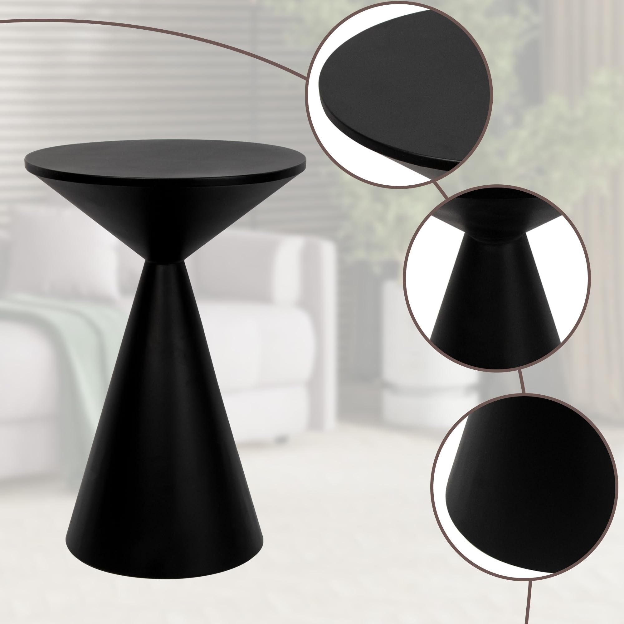 Round Metal Martini Accent Side Table