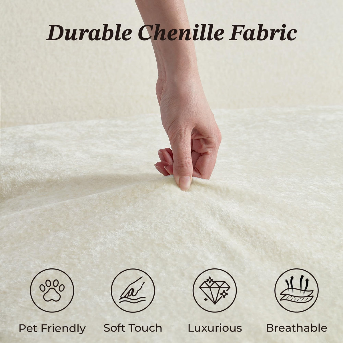 L-Shaped Chenille Modular Sectional