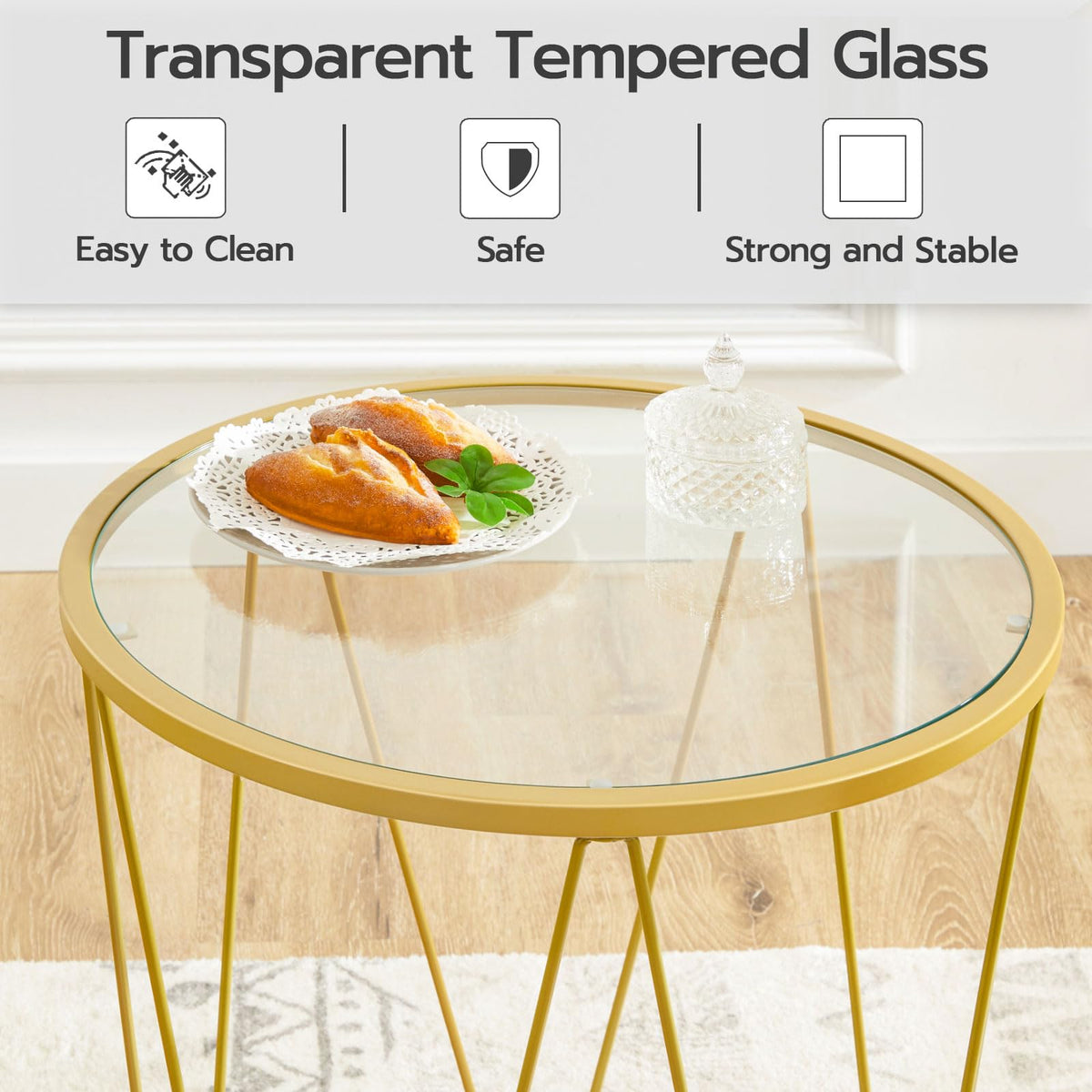 Gold Glass Nesting Coffee Tables