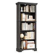 5-Tier Farmhouse Bookshelf with Adjustable Shelf