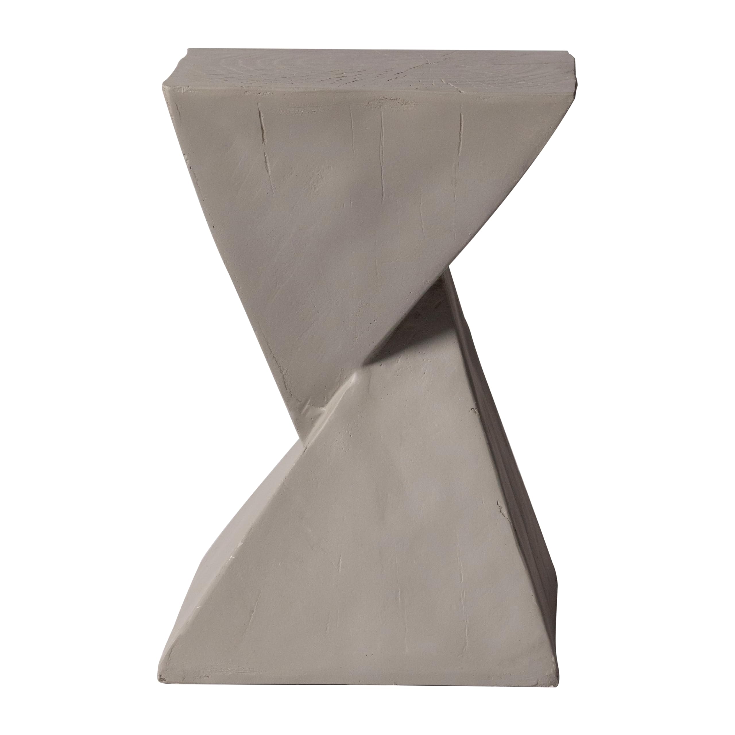 Twisted Fiberstone Side Table – Indoor & Outdoor Accent Stool