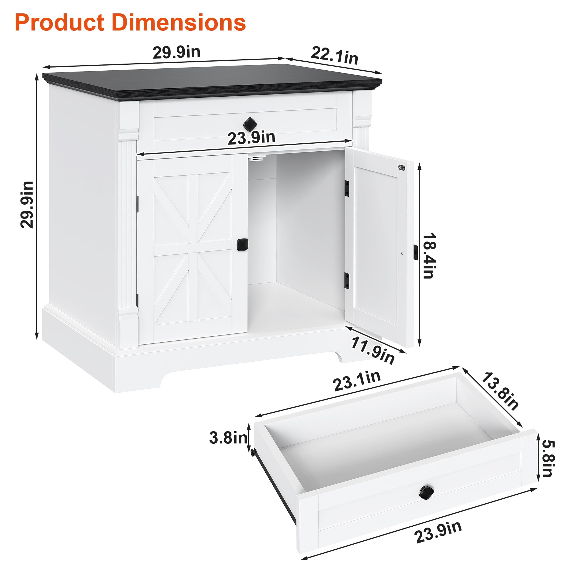 Farmhouse End Table with Storage