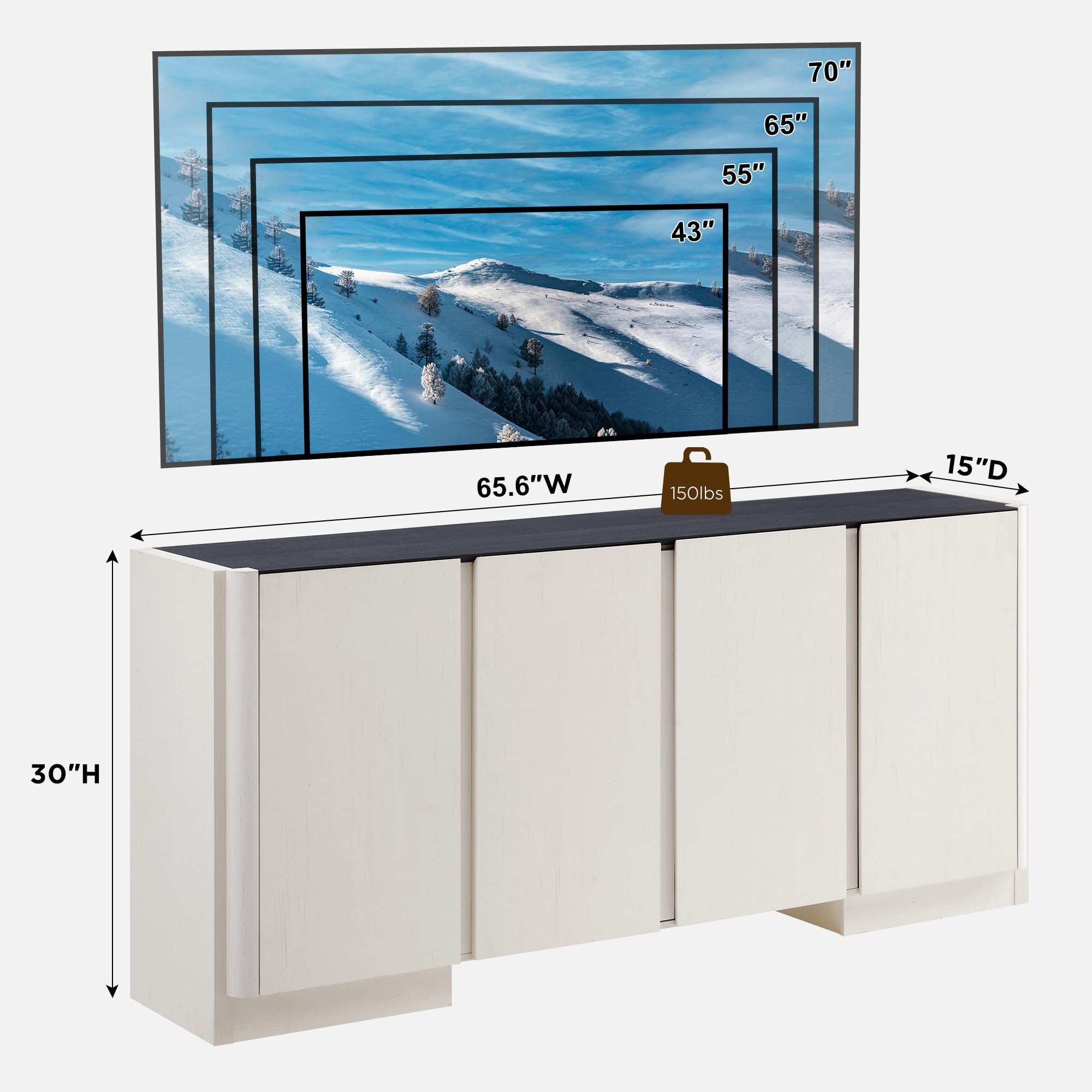 66" Sideboard Buffet Cabinet with Storage