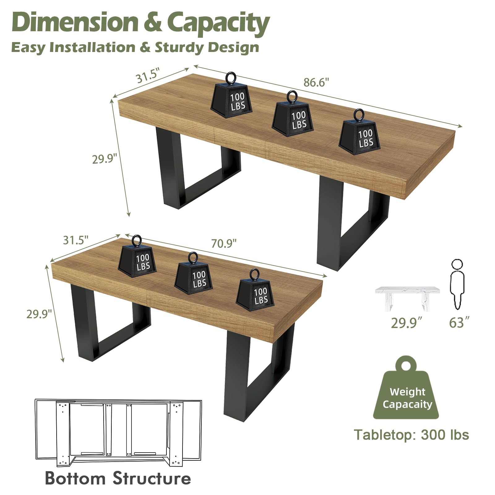 Extendable Farmhouse Dining Table for 8–10