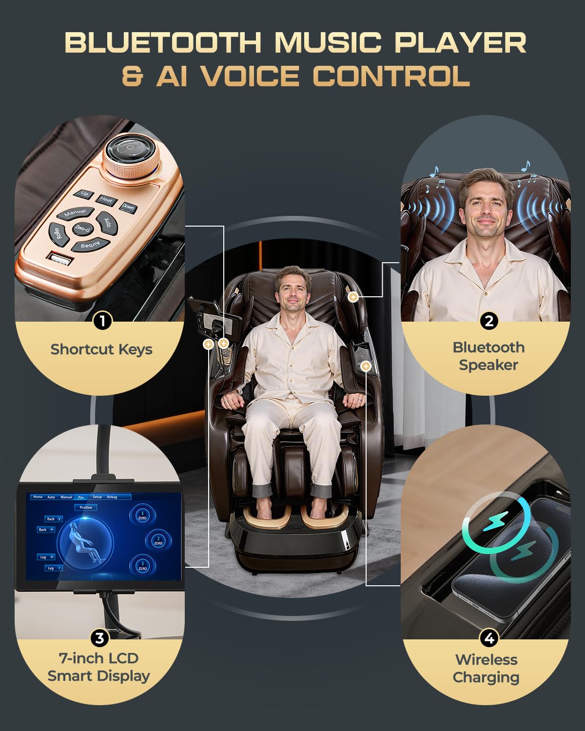 4D Full Body Zero Gravity SL-Track Massage Chair