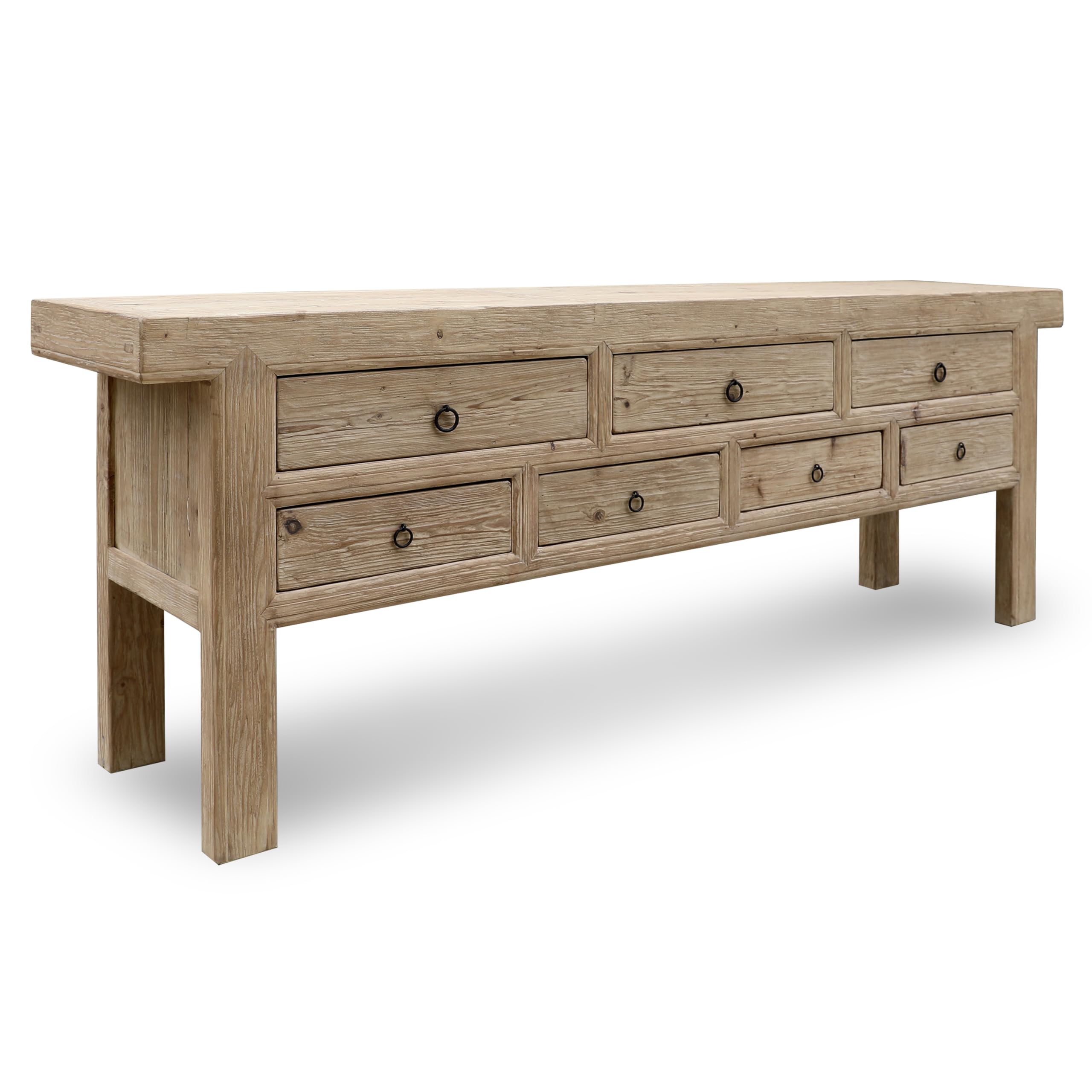 Artissance Capri 7 Drawers Sideboard Weathered Natural Pine 98x20x35H