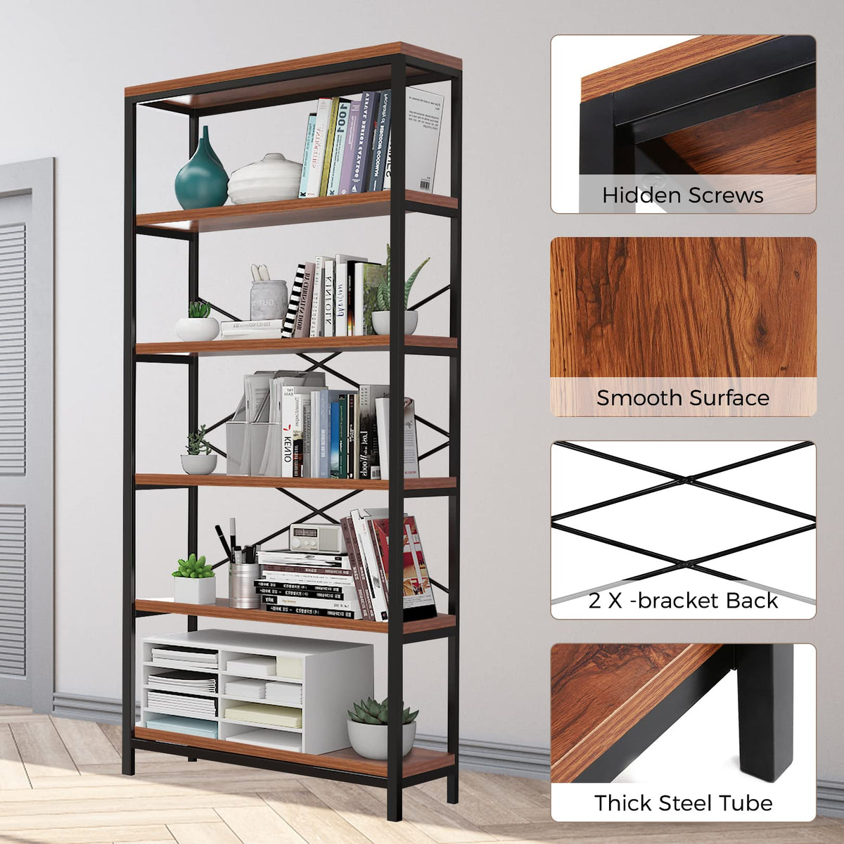 Rustic Industrial Bookshelf