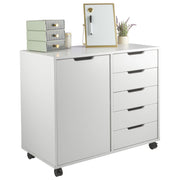 White 5-Drawer Rolling Storage Cabinet
