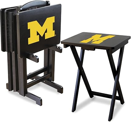 NCAA TV Snack Tray Set with Storage Rack