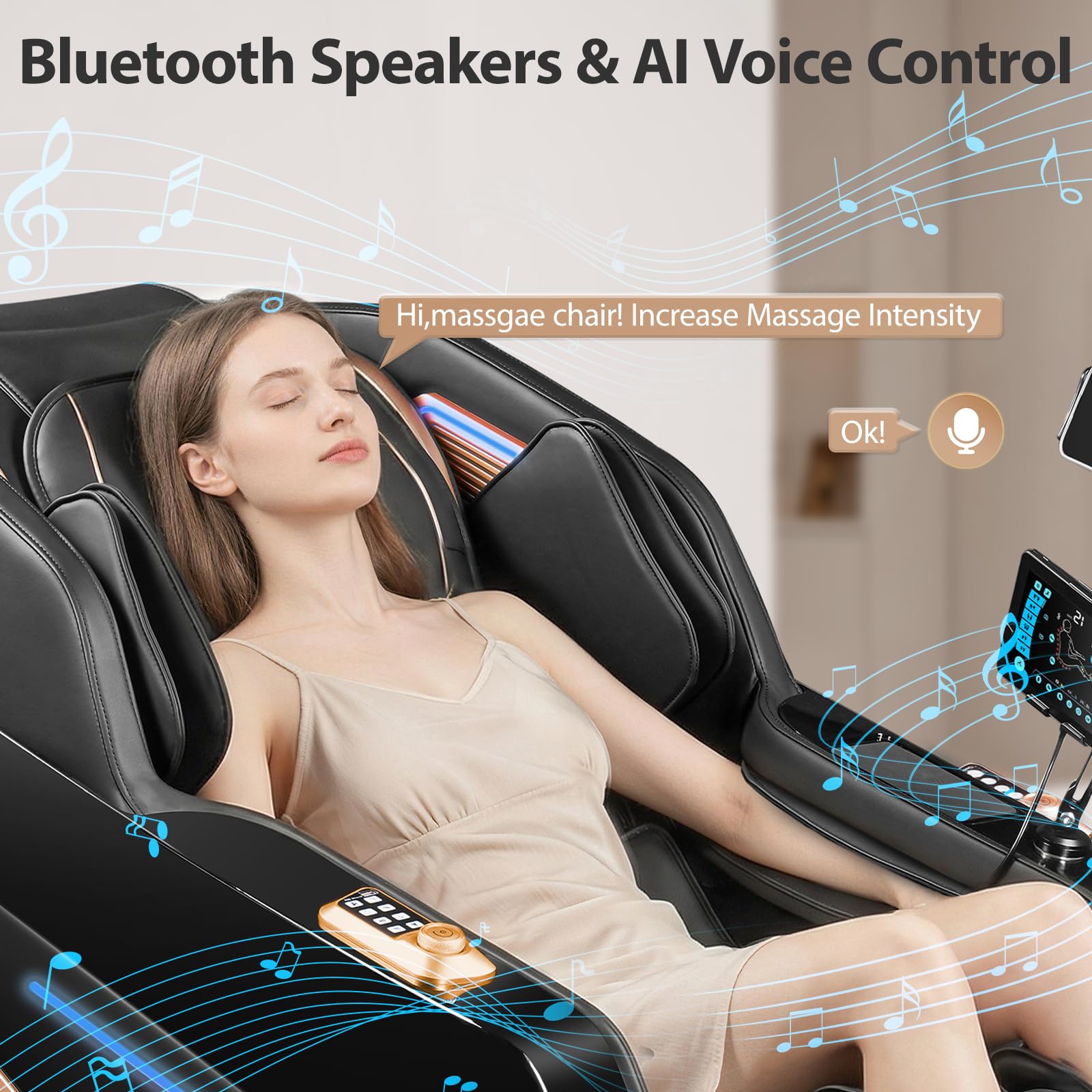 4D Zero Gravity Massage Chair with SL-Track, Shiatsu & Lumbar Heat