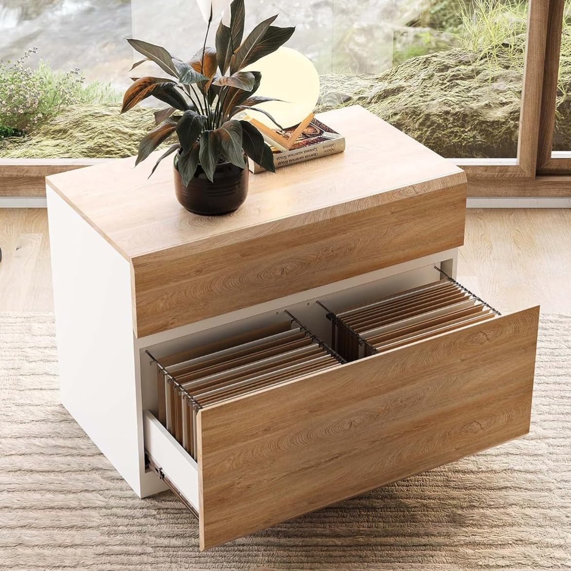 2-Drawer Lateral Wood File Cabinet with Anti-Tilt Mechanism