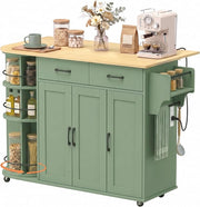 Sage Green Rolling Kitchen Island