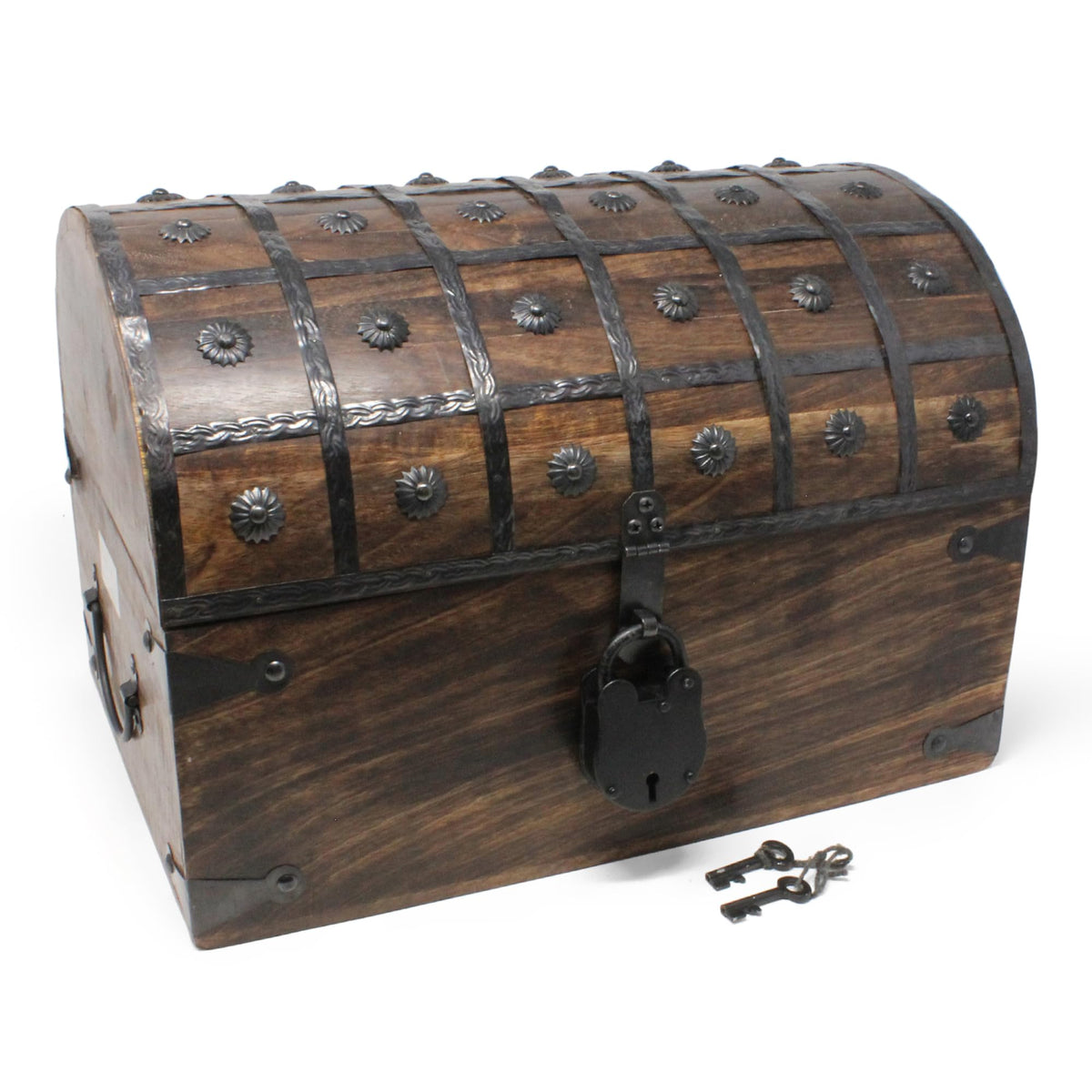 Nautical Cove Wooden Pirate Treasure Chest with Lock & Skeleton Key X-Large