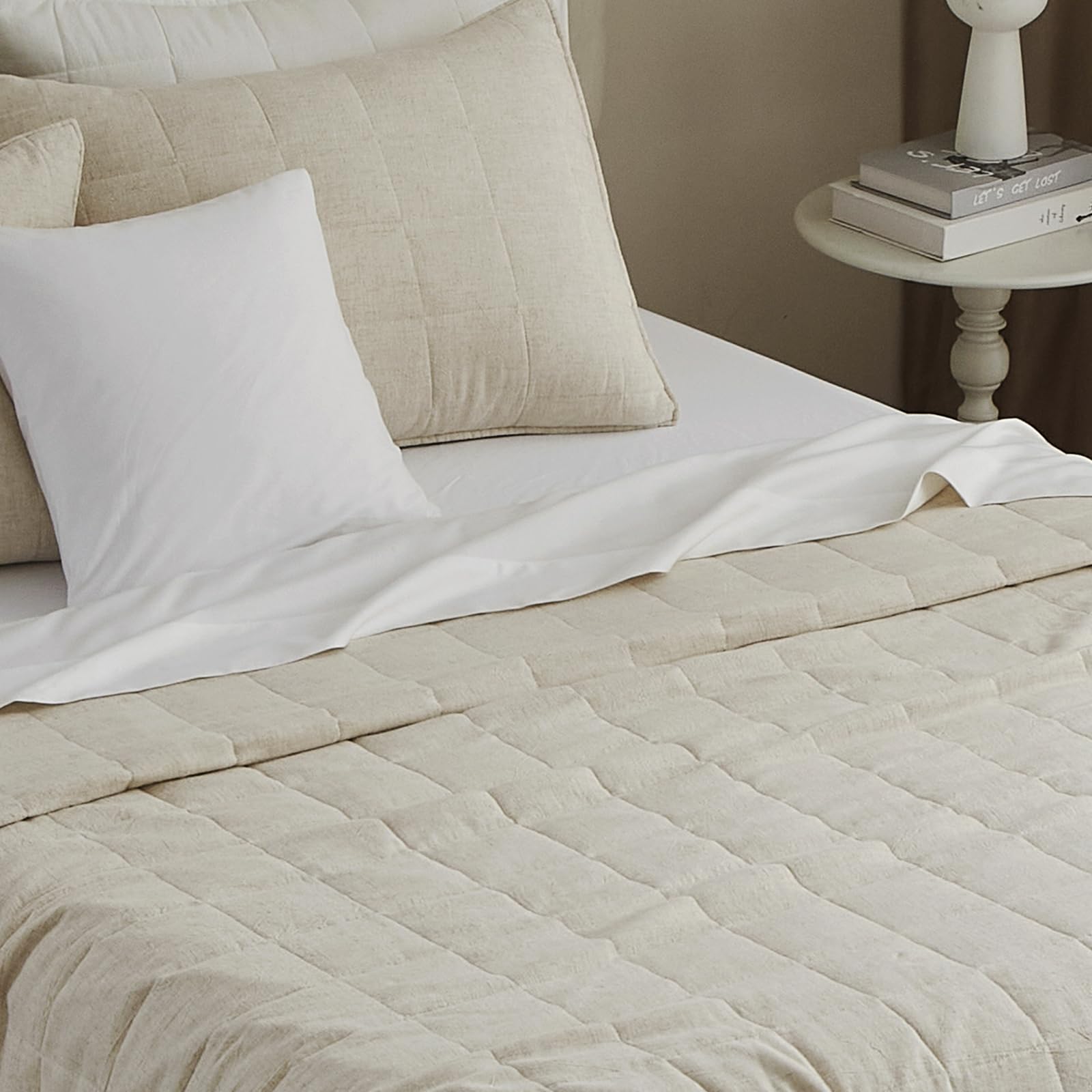 Linen & Cotton Quilt Set – 3-Piece Bedspread