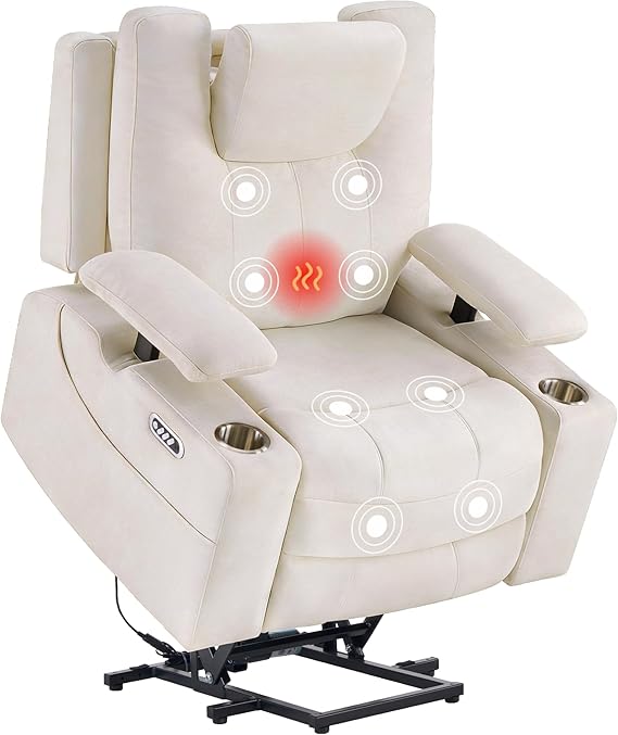 4-Motor Power Lift Recliner Chair with Massage & Heat
