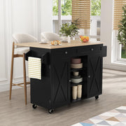 Rolling Kitchen Island with Drop Leaf