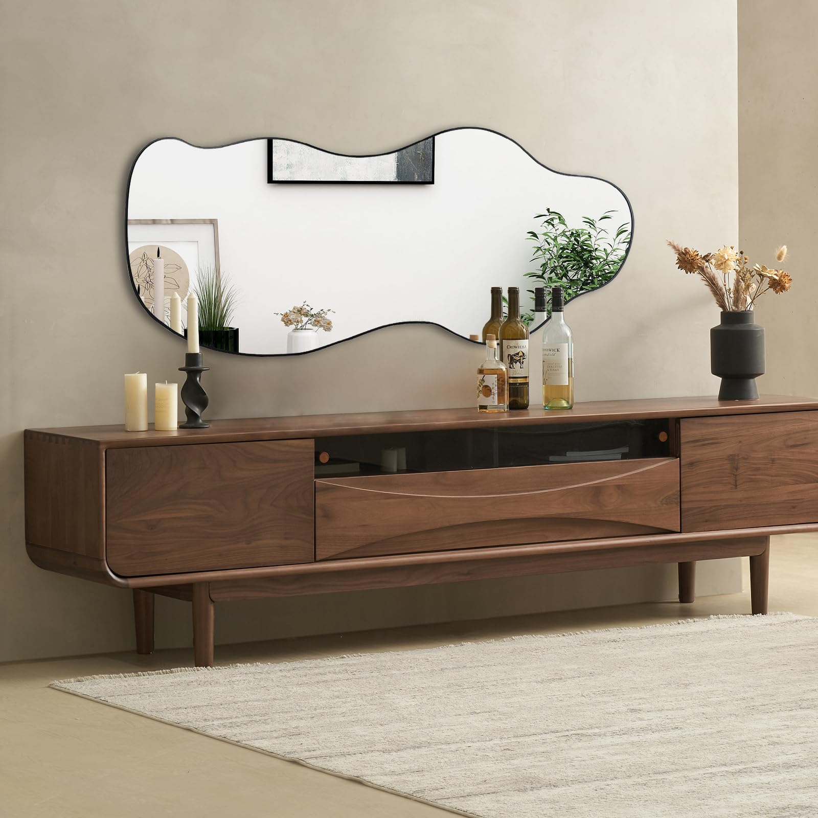 Irregular Frameless Wall Mirror 47.25" x 21.6"