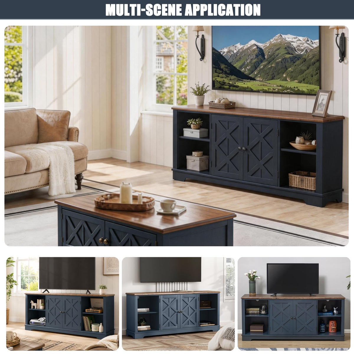Farmhouse TV Stand with Storage