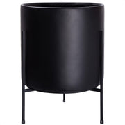 D'vine Dev Mid Century Plants Pot Cylinder Planter with Heavy Duty Stand, XX-Large 16 Inch Pot, 22.8 Inch with Stand Height, Black, 96-T-B-5