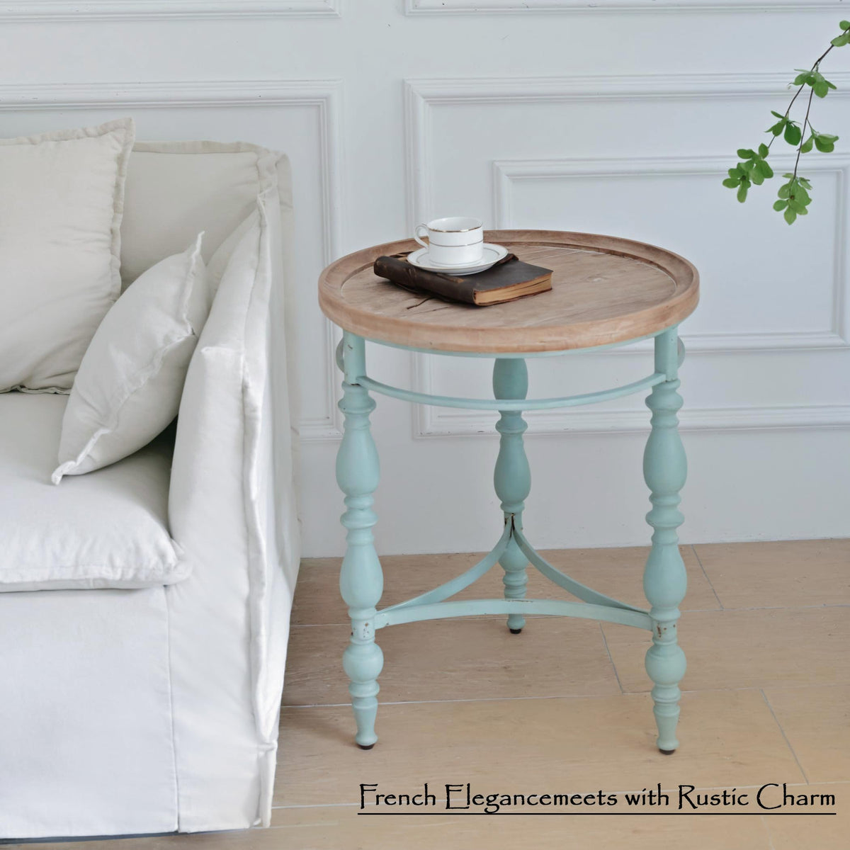 Round Wood End Table
