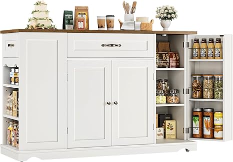 Rolling Kitchen Island Cart with Storage