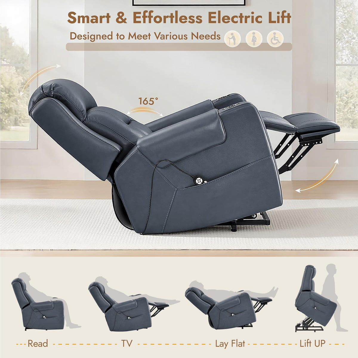 Leather Power Lift Recliner