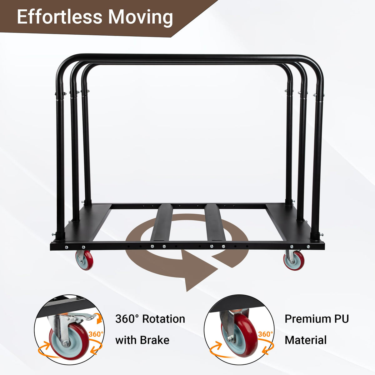 Eastrexon Folding Table Cart, 1800 Heavy Duty Drywall Dolly Cart
