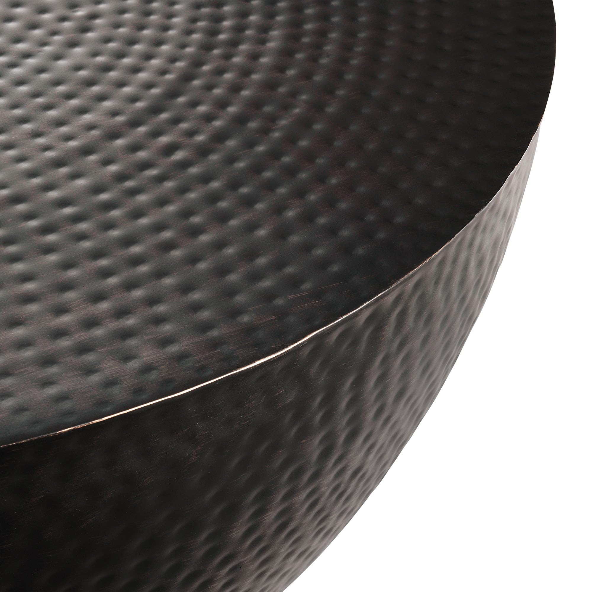 Round Hammered Metal Coffee Table