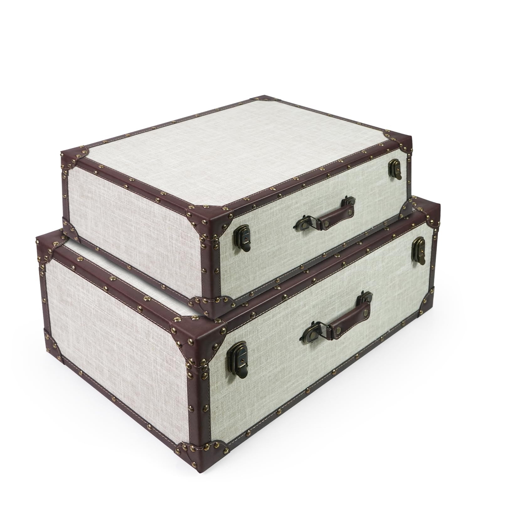 Vintage Wooden Storage Trunk Set of 2
