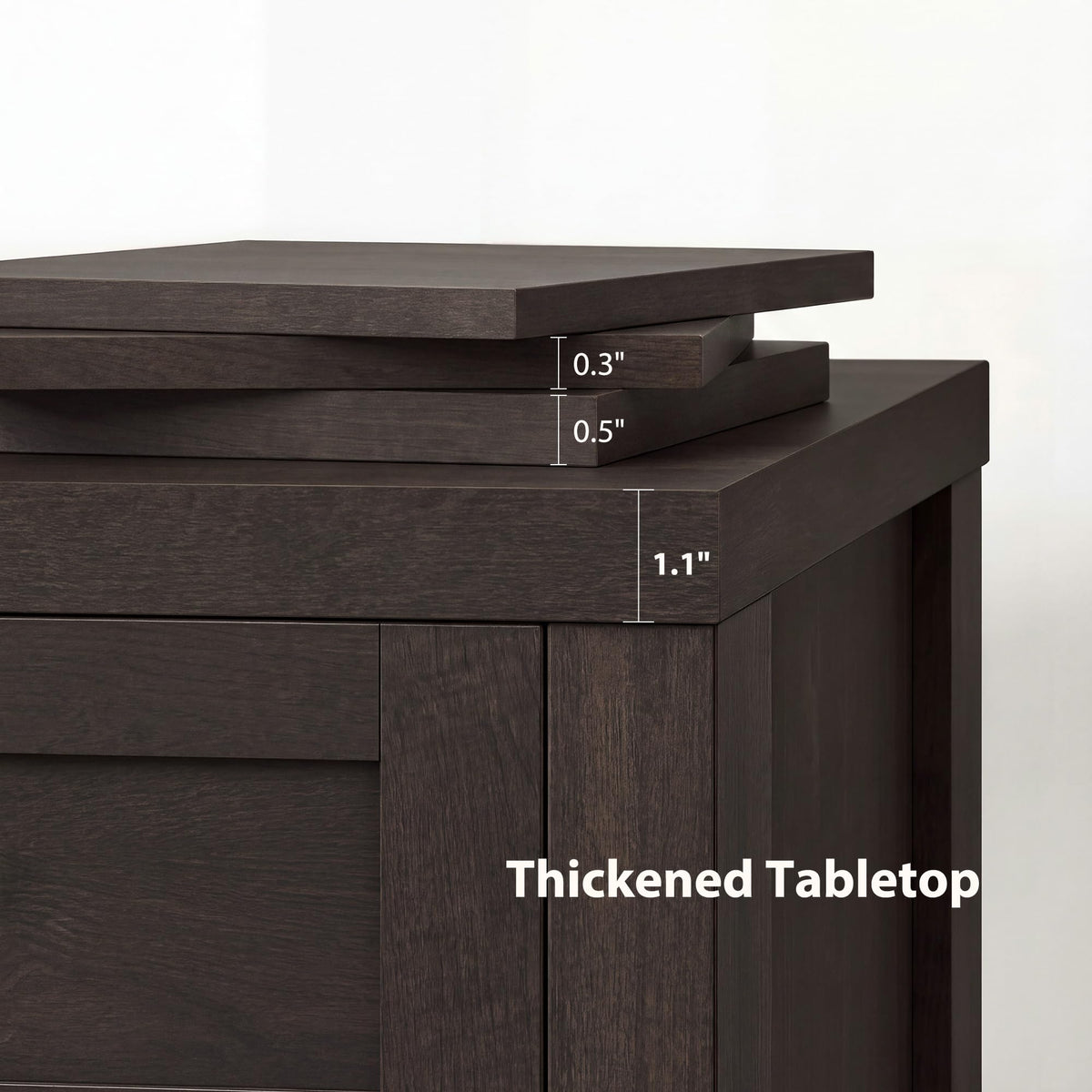 HOSTACK 55"W Kitchen Buffet Sideboard Cabinet with 4 Storage Drawer, Brown