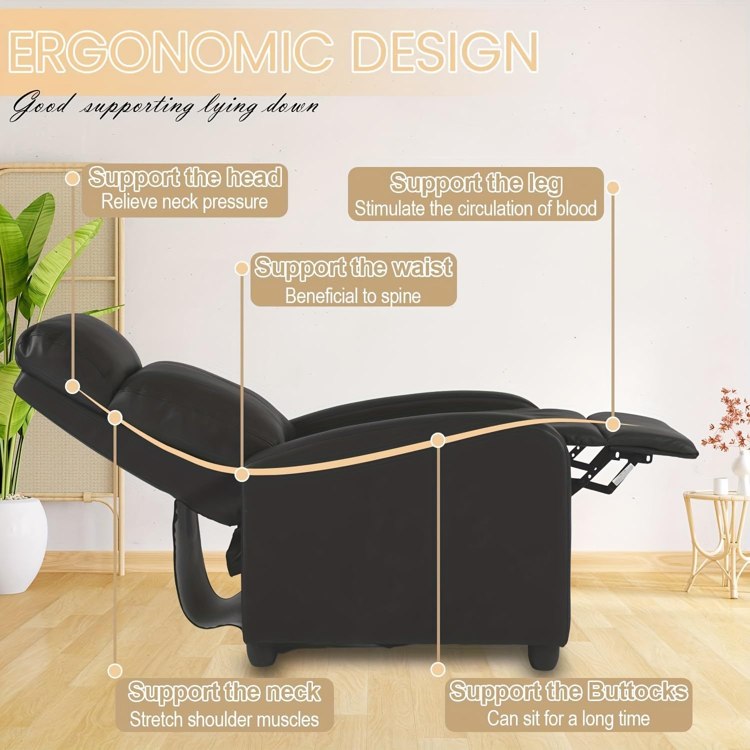 PU Leather Massage Recliner Chair