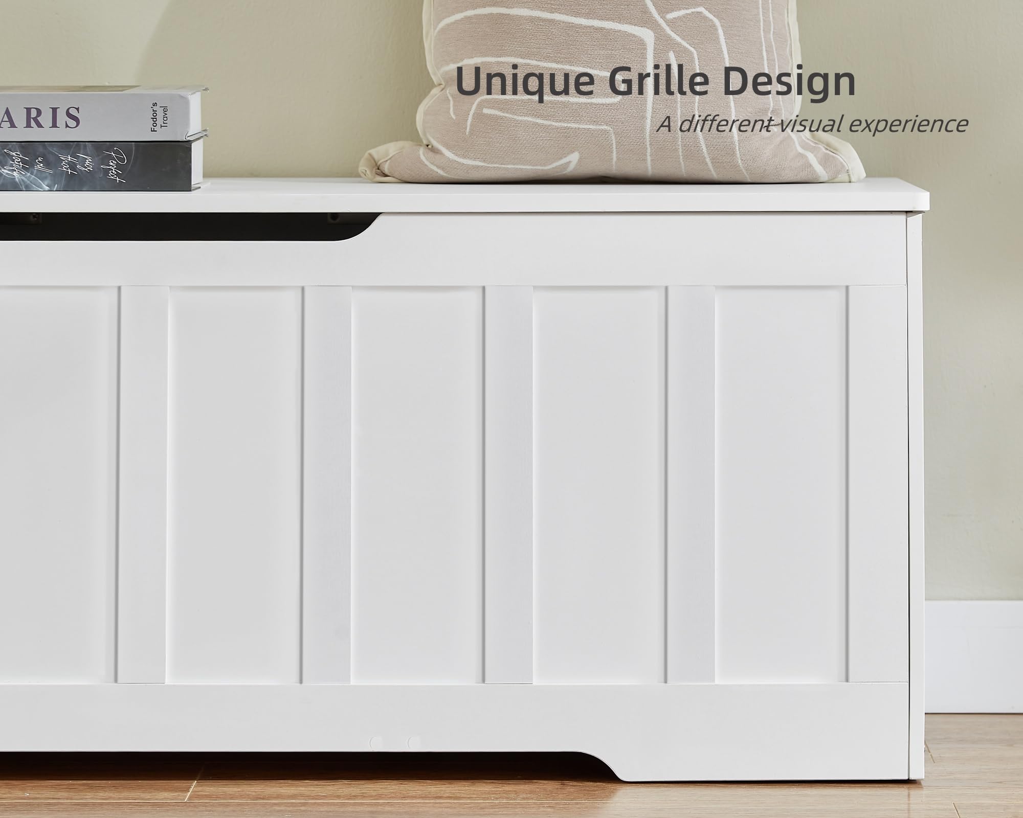 Large Storage Bench with Safety Hinges