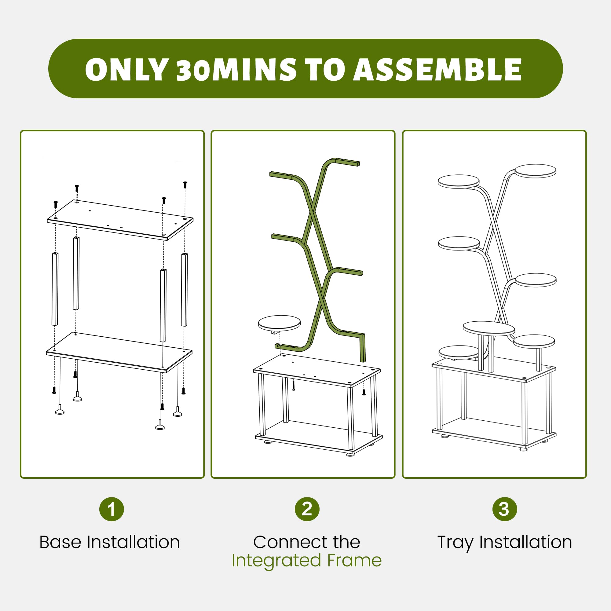9-Tier Tall Plant Stand with Grow Light