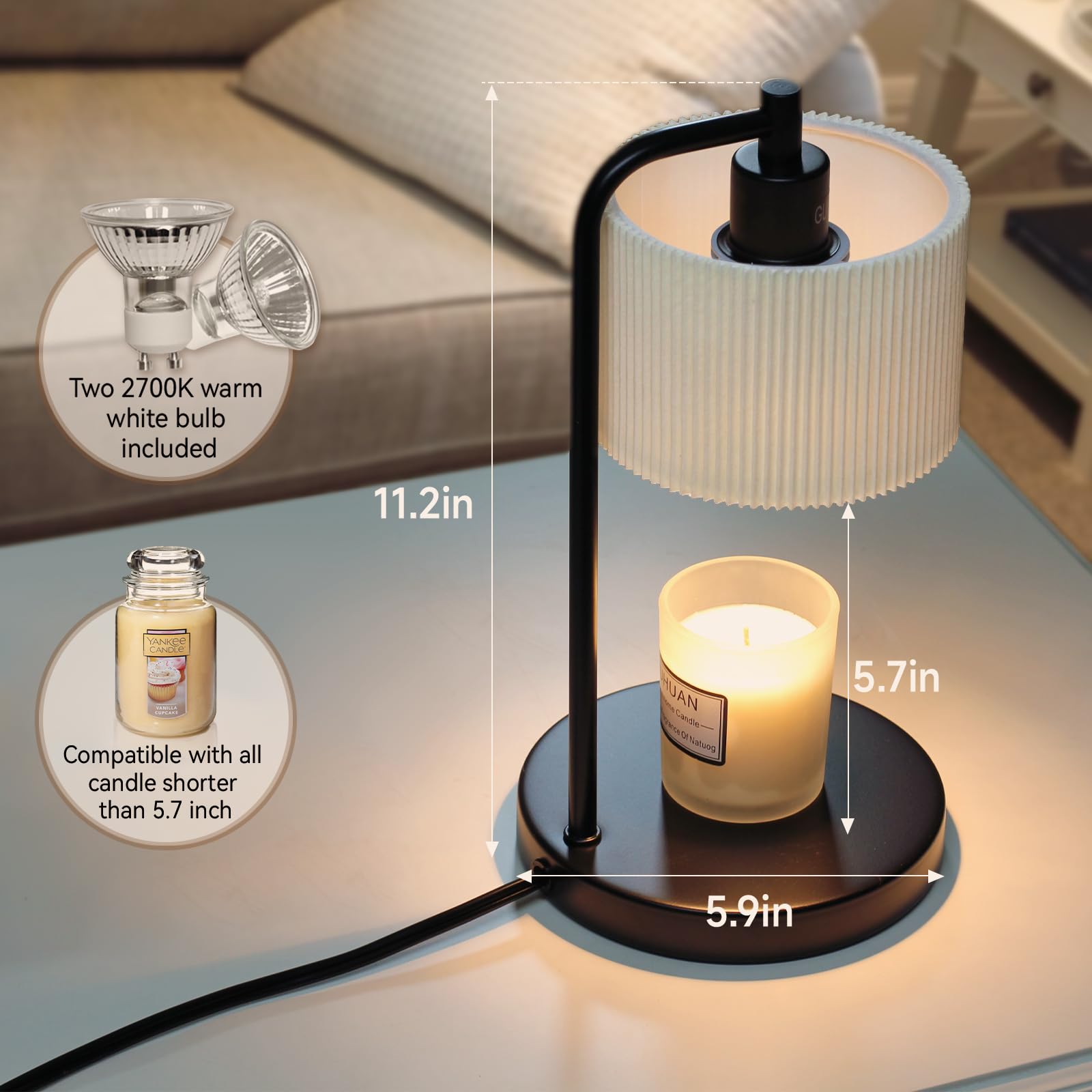 Dimmable Candle Warmer Lamp with Timer