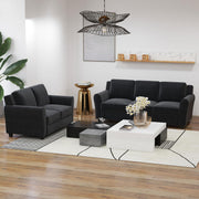 Bonzy Home 58" Black Loveseat Sofa Couch for Living Room, 2 Seater Love Seat for Small Spaces, Modern Couches with Thick Cushion for Home Apartment Office
