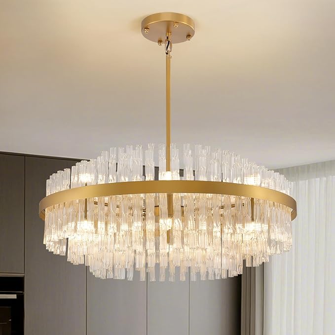 Gold Crystal Raindrop Chandelier